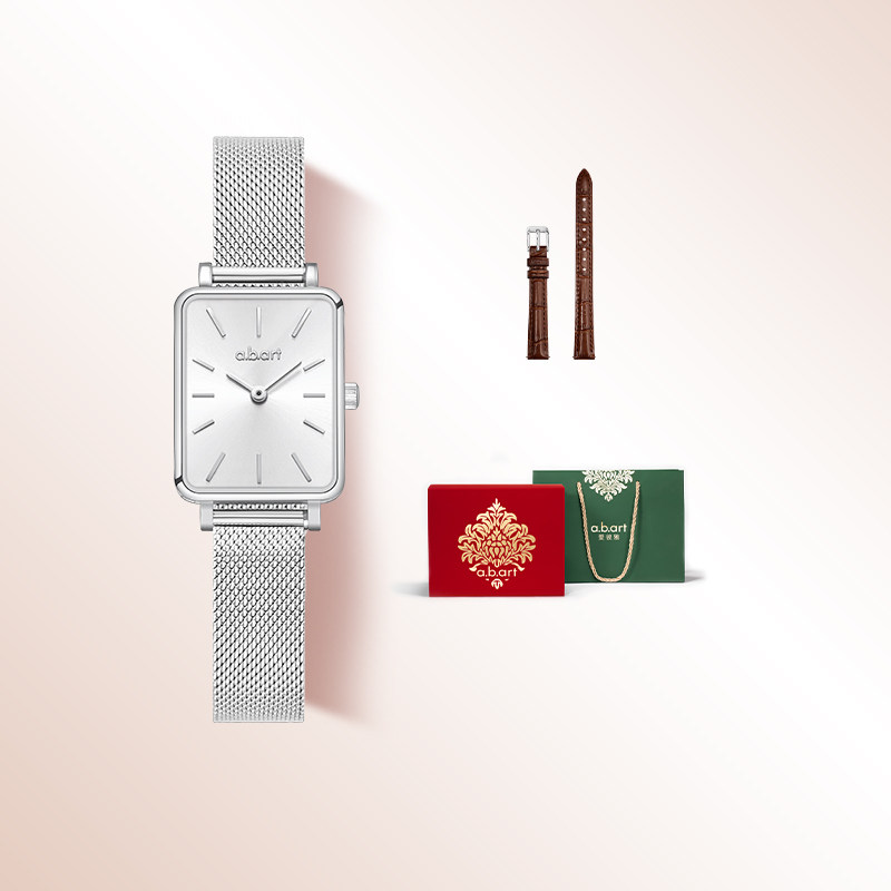 瑞士abart 轻奢石英手表女简约方糖小表盘送女友情人节新年礼物