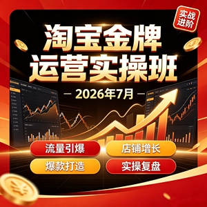 淘宝金牌运营实操班7月流量引爆·店铺增长·爆款打造·实操复盘
