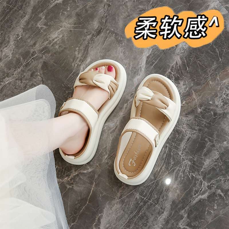 明星同款今年流行的厚底一字拖鞋女外穿不累脚软底防滑孕妇凉鞋41