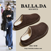 加绒勃肯鞋 鞋 包头半拖鞋 冬季 爆款 百搭休闲女款 外穿2025秋季 新款 子