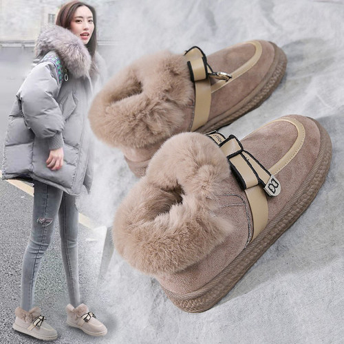 【韩国爆款】真毛一脚蹬豆豆鞋女