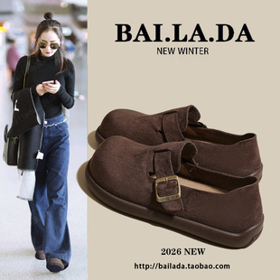 爆款一脚蹬勃肯鞋女款2026年春季新款超火的平底百搭鞋子女鞋单鞋