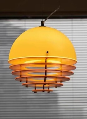 日落灯中古奶油风日落橙色氛围吊灯吧台岛台设计师水吧灯