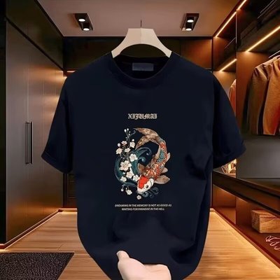 短袖t恤男潮牌夏季修身帅气2025年新款网红潮流ins简约印花时尚