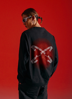 THOS 22AW slogan主题环绕撞色圆领秋季卫衣宽松舒适国潮情侣上衣