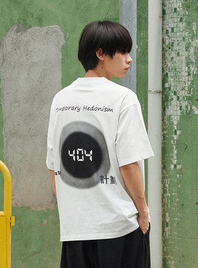 THOS 22SS 404主题印花百搭重磅宽松TEE网面印花国潮情侣高级短袖