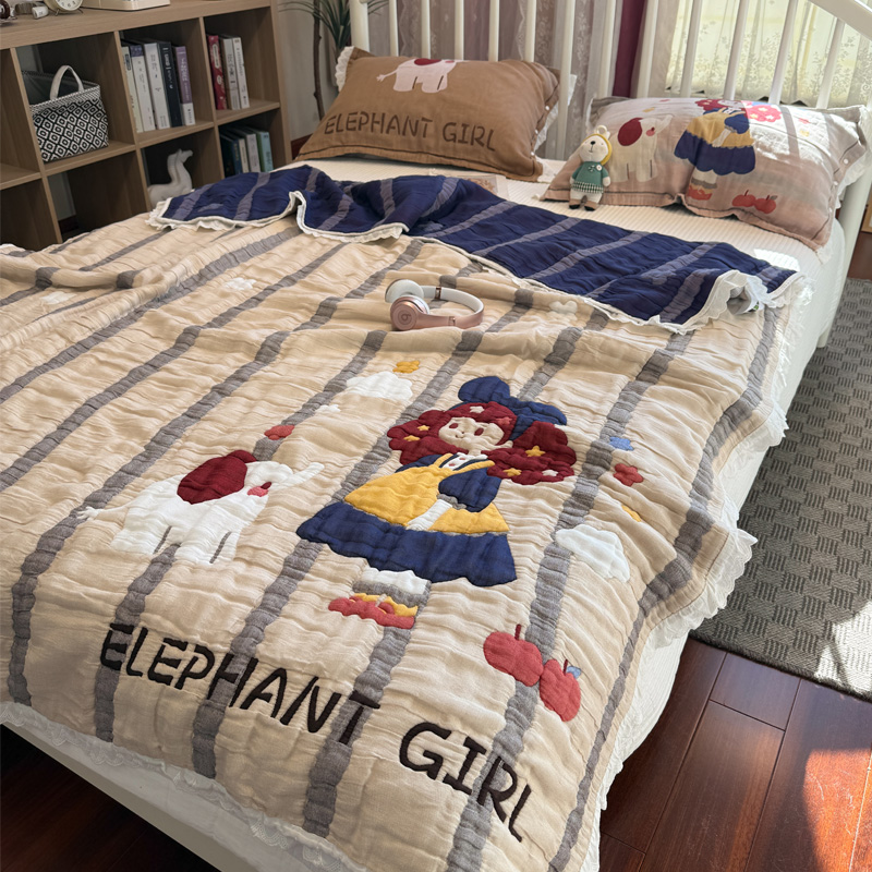 超柔冬天暖气房儿童被芯纯棉十层纱布全棉薄被子夏凉被午睡盖毯子