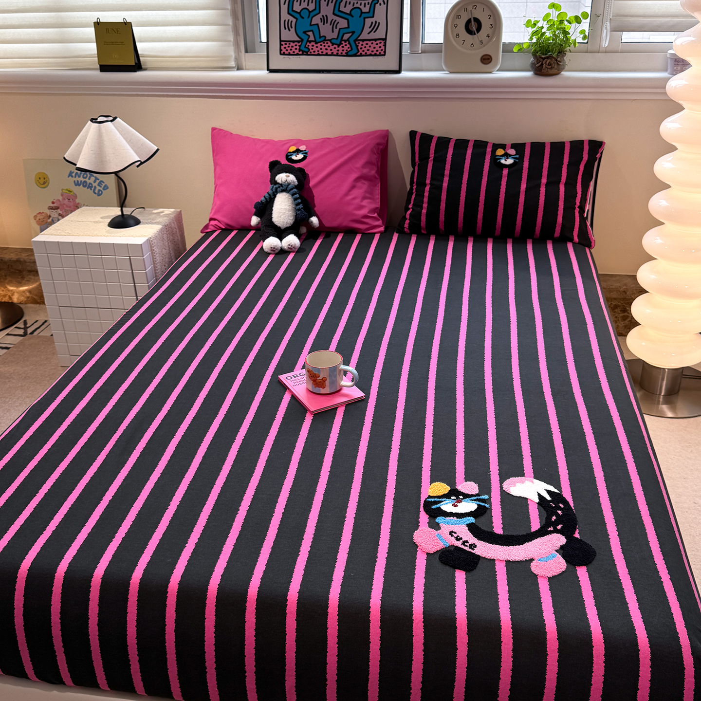 2026新款纯棉磨毛毛巾绣床单单件被单人儿童秋冬季加厚床笠三件套