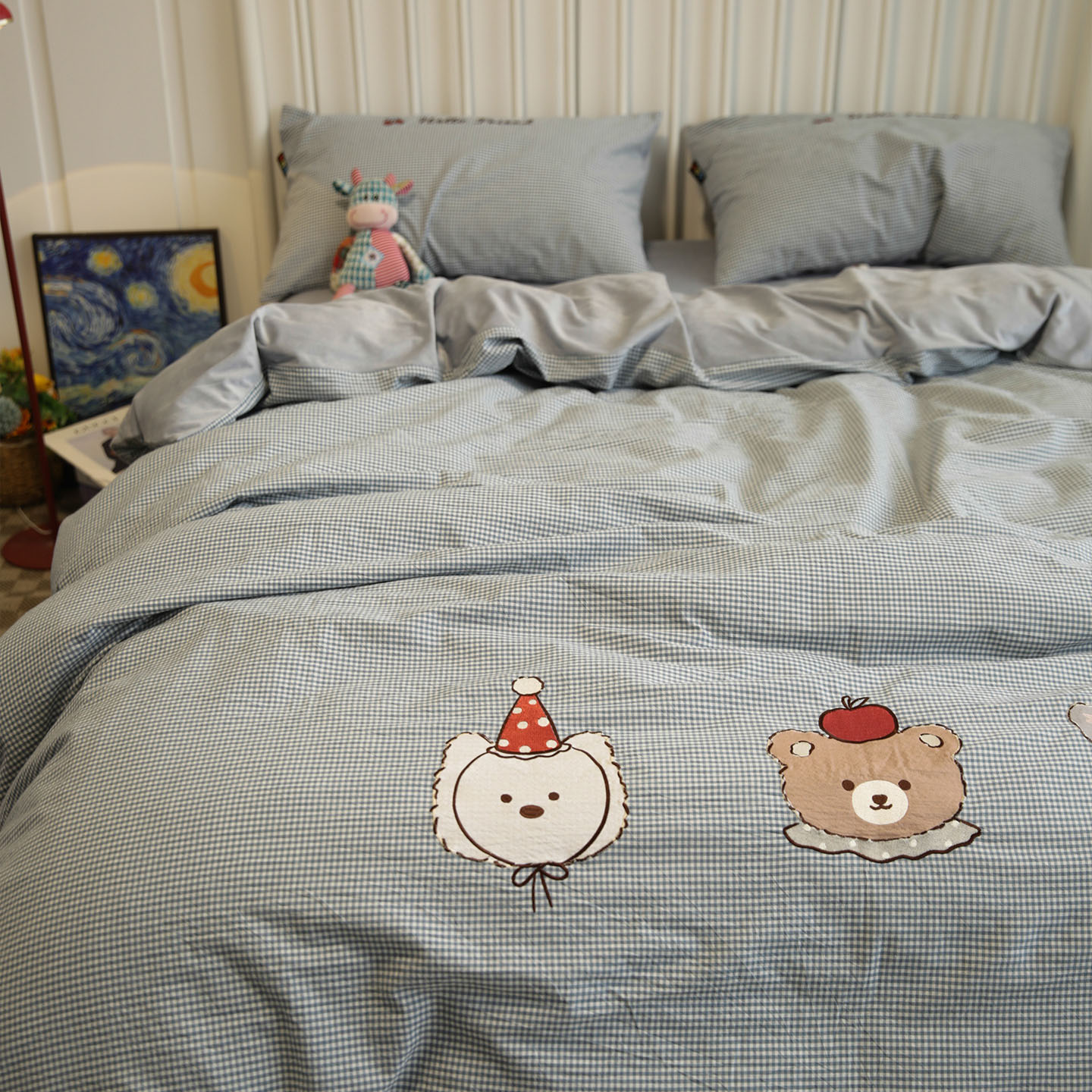 秋冬季A面全棉纯棉B面婴儿绒牛奶绒床上四件套珊瑚绒加厚保暖床品