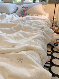 母婴级A类夏季 薄被子全棉空调被可水洗机洗双层纱夏被夏凉被婴儿