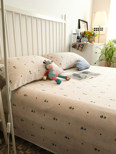 2023新款 条纹简约小碎花纯棉保暖单品 全棉加厚磨毛床单单件秋冬季