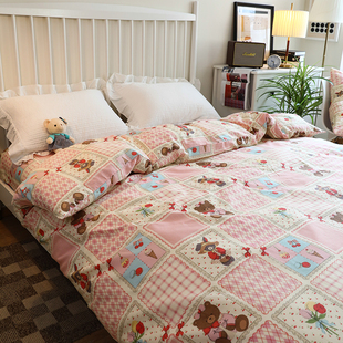 粉色少女心全棉纯棉被套被罩单件可爱少女心150 230单双人1.5 200