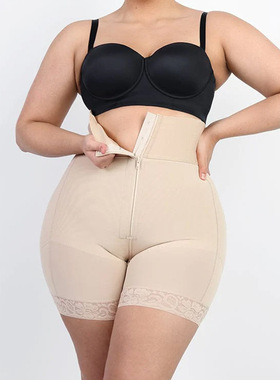 24年前拉链款3条骨宽大橡筋高腰收腹提臀裤butt lifter塑身连体衣