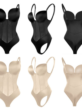 hot塑身肩带连体内衣露背束身衣女塑美体紧身衣body shaper