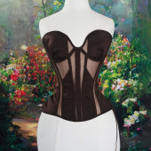 760大胸胸杯网纱胸衣婚纱礼服打底透视清凉corset