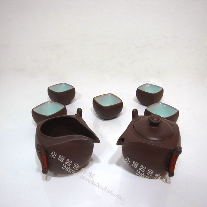 台湾赖宗钦古金邓丁寿监制紫砂套装-福气茶壶海杯茶具特价包邮