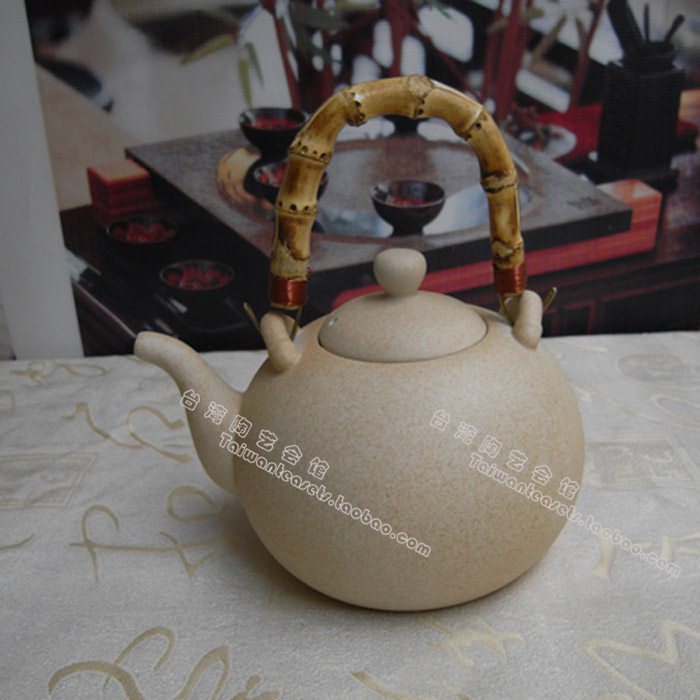 台湾衡连茶具配件 新月陶壶 烧水壶 功夫茶壶 铜芯竹提梁吊壶包邮