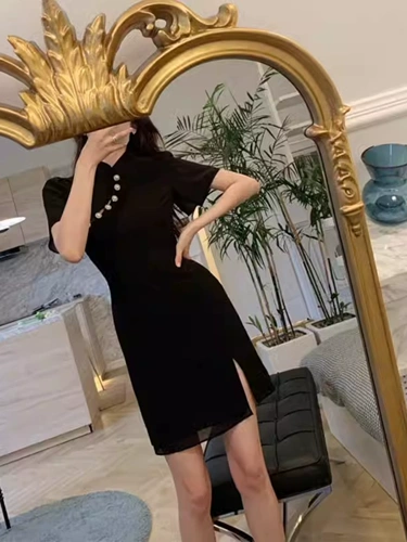 Ципао, юбка, летняя ретро летняя одежда, платье, 2026 года, французский ретро стиль, в стиле Шанель