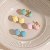 温柔气质小弧形艺术生耳夹女夏日多巴胺彩色耳饰独特绝美2026耳环