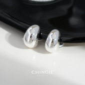 欧美银豆金属复古港风网红耳环2026爆款 小众设计无耳洞蚊香盘耳夹