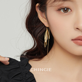 耳环高级感爆款 「金枝玉叶」2026新款 时尚 长流苏无耳洞女耳夹耳饰