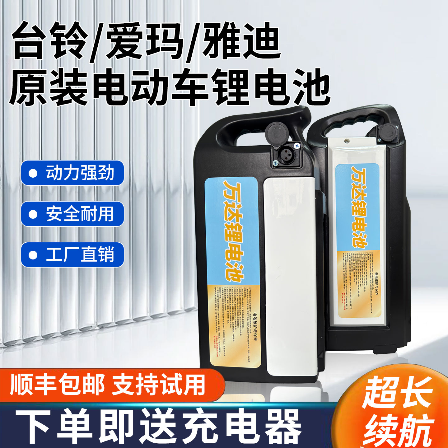 爱玛台铃电动车48v锂电池