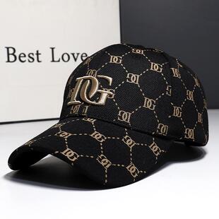 潮流百搭大头围棒球帽女显脸小 印花字母刺绣鸭舌帽子男士 新款 韩版