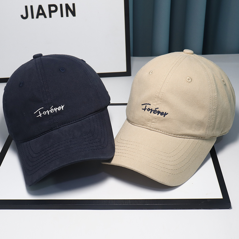 2025年春秋新款韩版刺绣棒球帽子男女百搭大头围弯檐显瘦鸭舌帽潮