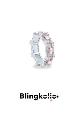 【李多海同款】Blingkolio不另可2025春夏新款粉钻戒指小众设计感