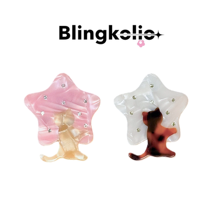 Blingkolio不另可 2026夏季新款甜美温柔风小猫侧边抓夹精致发夹