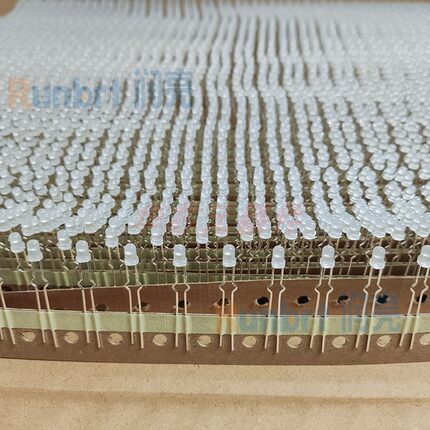 f3编带led灯珠白发蓝插件红光、绿色，黄灯TB成型K脚机器自动插件
