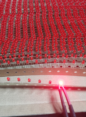 F3红发红编带3MM白发红直编高亮红灯红色红光自动AI插件led灯珠