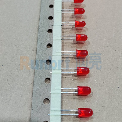 f5红发红编带5mm红灯红光红色高亮直插Ied灯珠AI自动插件发光二极