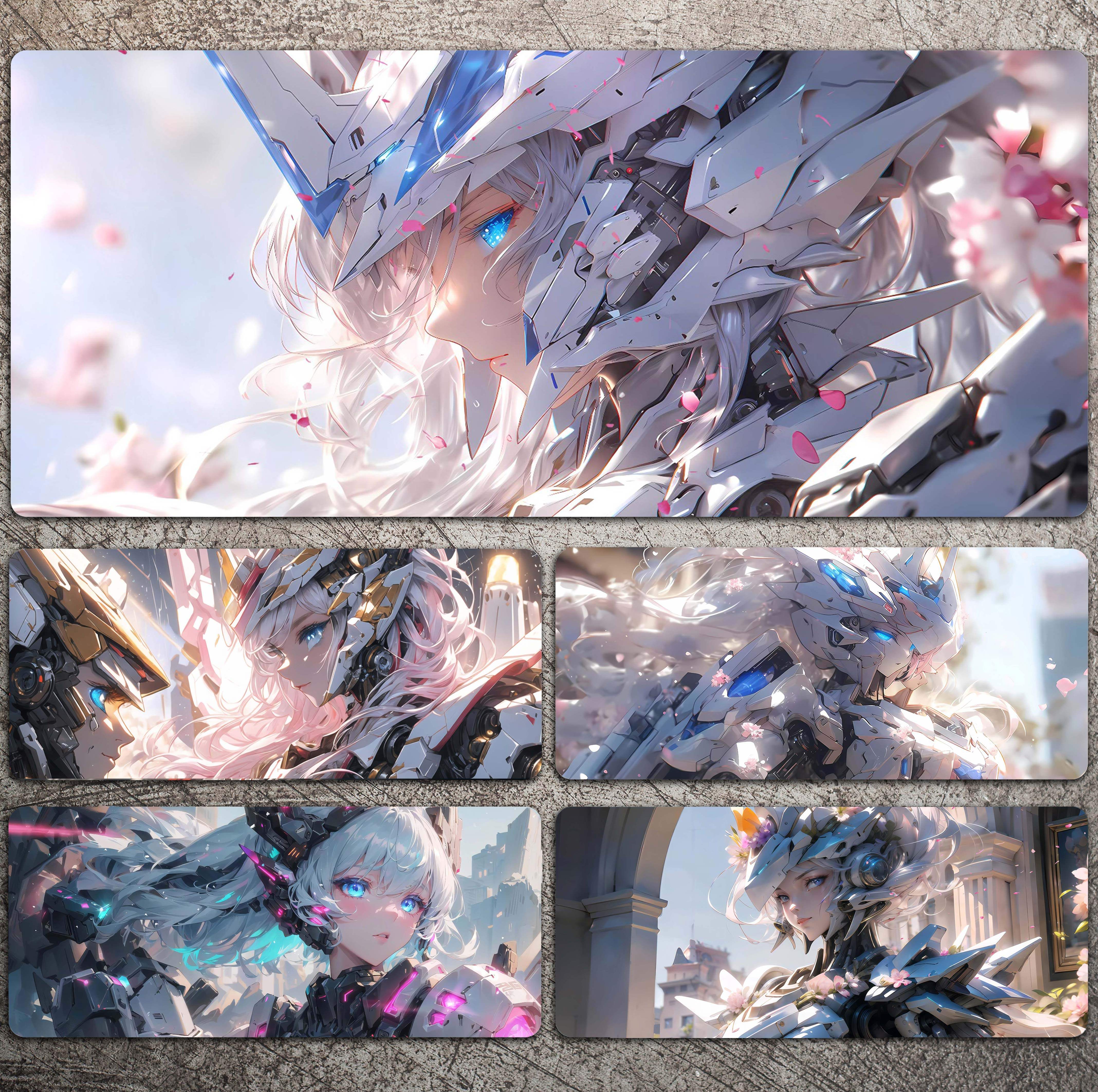 炫酷机甲女孩鼠标垫超大号电脑桌垫键盘网吧宿舍学生动漫游戏定制