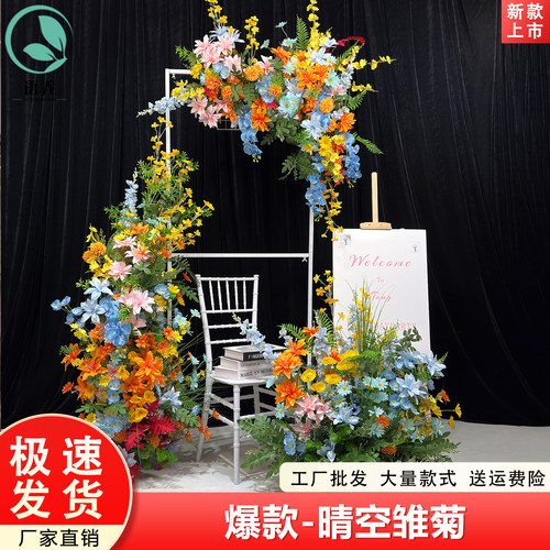 莫奈森系仿真花艺场景美陈路引