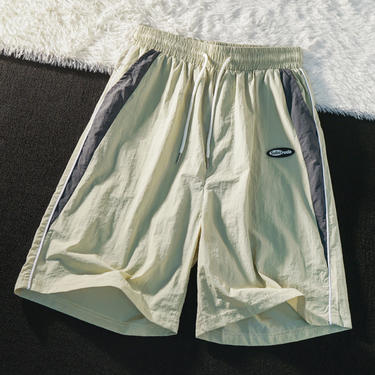 短裤男潮牌宽松阔腿运动五分裤子