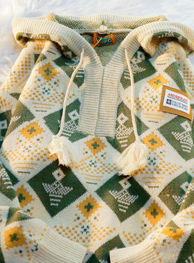 APWSTUDIO秋冬设计感连帽针织衫男女款潮牌休闲宽松情侣毛衣外套