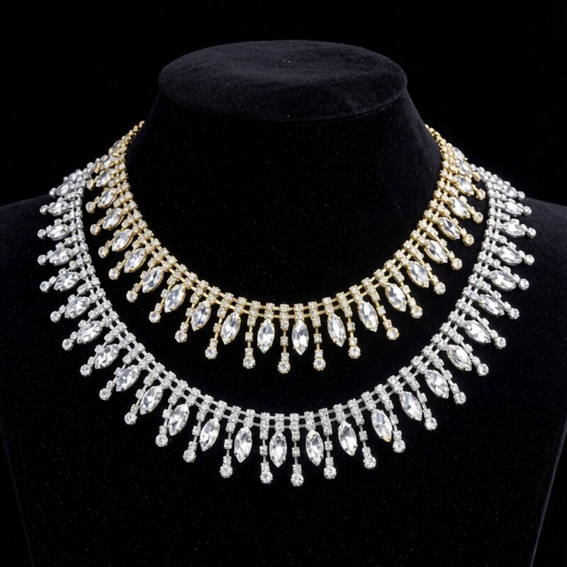 马眼水钻链条水钻流苏链条DIY手缝钻链装饰腰链轻奢百搭服装配件