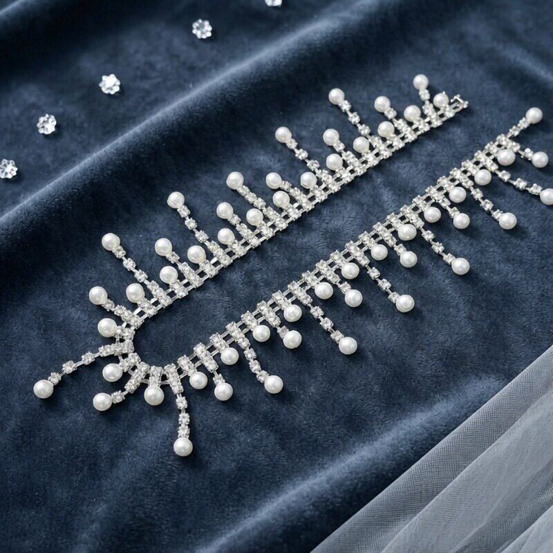 珍珠水钻流苏链条装饰腰链女百搭设计感服装配饰diy衣领装饰手工