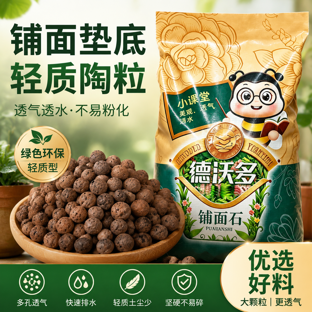 陶粒垫底养花专用营养土铺面垫底碳球水培植物陶土鱼缸卫生间回填