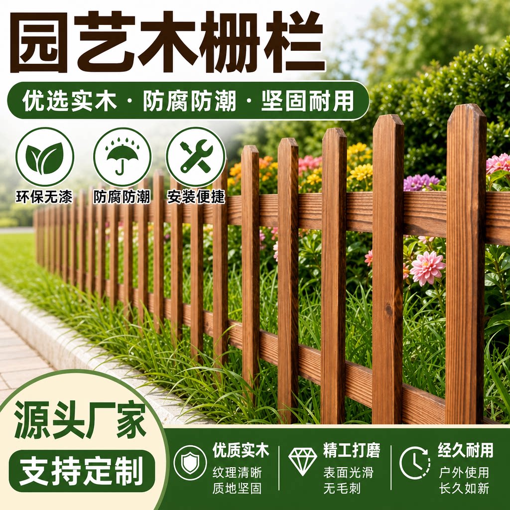碳化防腐木栅栏围栏篱笆