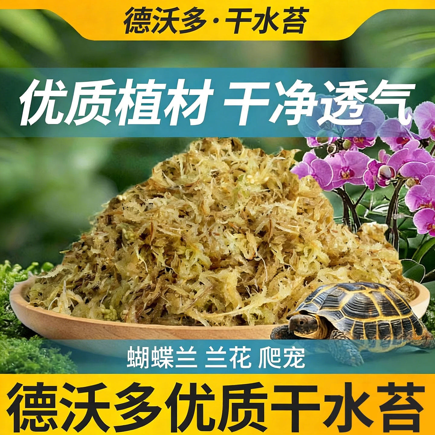 水苔蝴蝶兰专用营养土干苔藓兰花石斛青苔爬宠乌龟冬眠土垫材青苔