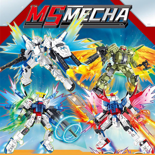 高达机甲独角兽命运自由扎古机器人小颗粒拼装小颗粒益智男孩积木