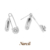 Step Poem Earrings White Gold-Ear Needle Style