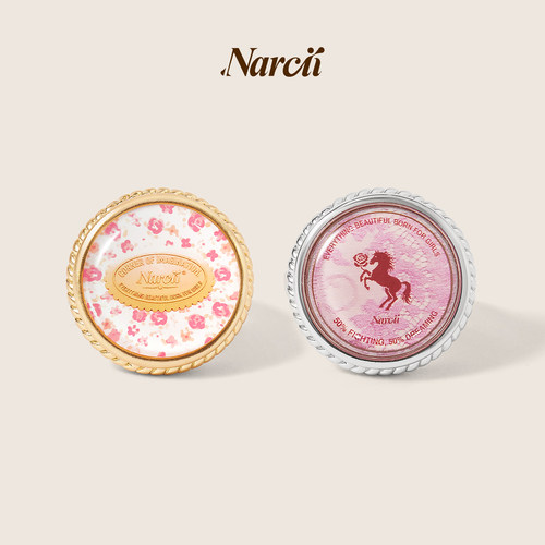 NARCII 【鞠婧祎同款】玫瑰图章扭戒指印花开口戒生日礼物新品