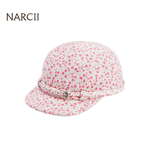 NARCII 「五片帽」玫瑰碎花原创设计粉色麂皮帽子生日礼物 新品