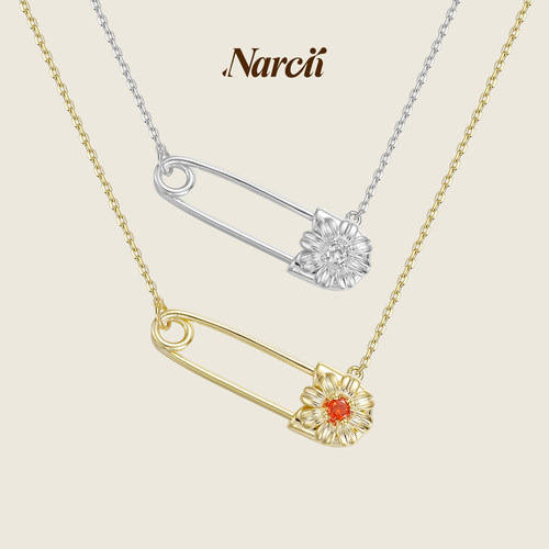 NARCII初夏非洲菊别针项链女原创