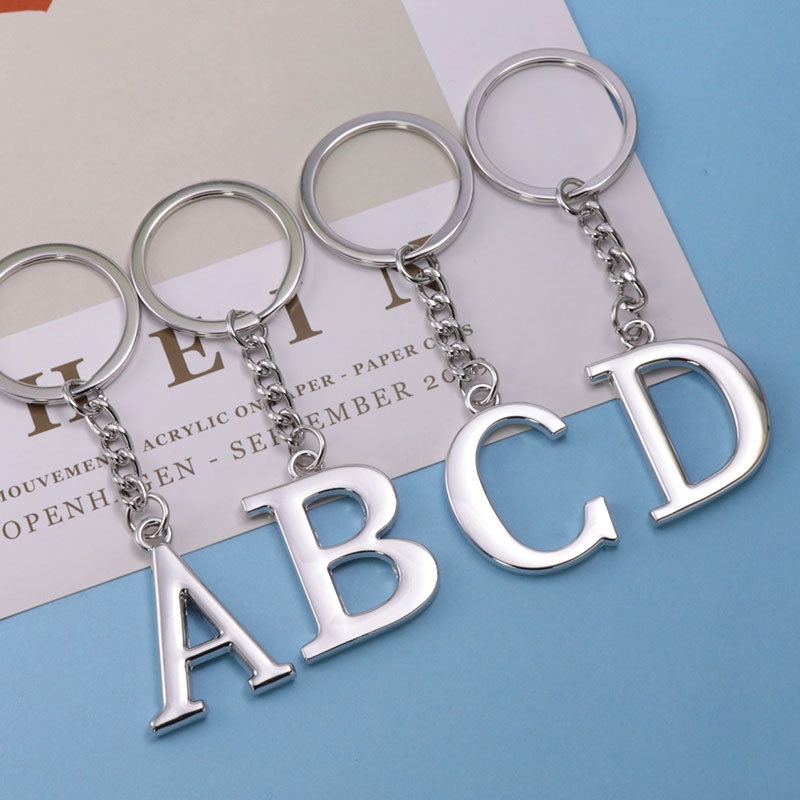 创意大小写英文字母钥匙扣欧美纪念小礼品钥匙扣人名字母挂件定制