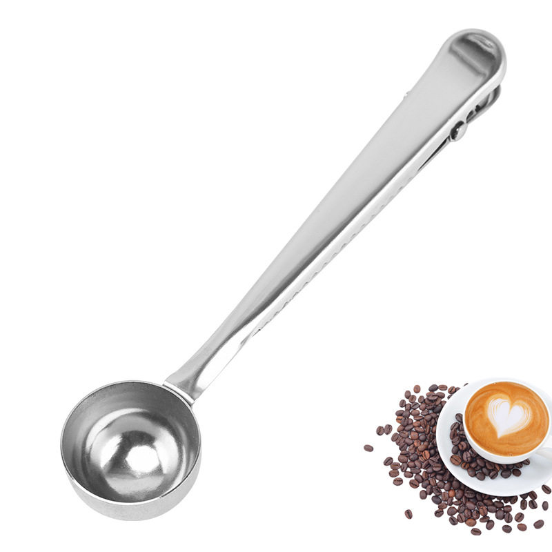 厂家勺子 不锈钢咖啡勺带夹子 厨房小工具封口夹奶粉量勺,餐饮具,调羹/饭勺,淘宝优惠券,粉丝福利购,淘宝优惠卷