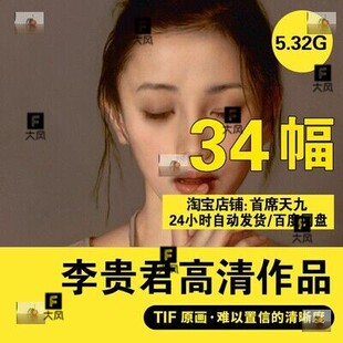 李贵君油画高清电子图片作品集 写实清纯女孩临摹喷绘装饰画素材